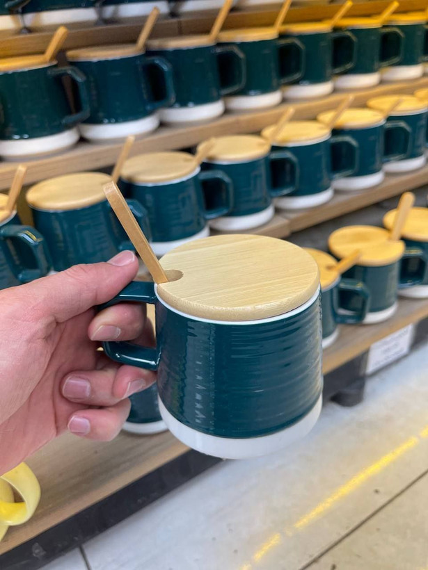 ماگ سبز درب چوبی