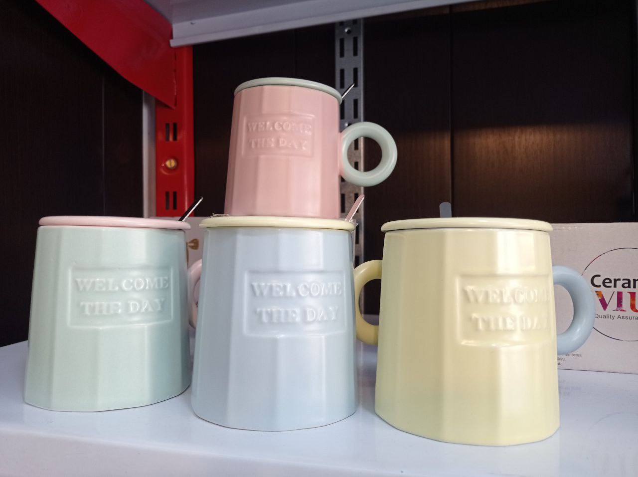 ماگ لیوان رنگی قاشقدار