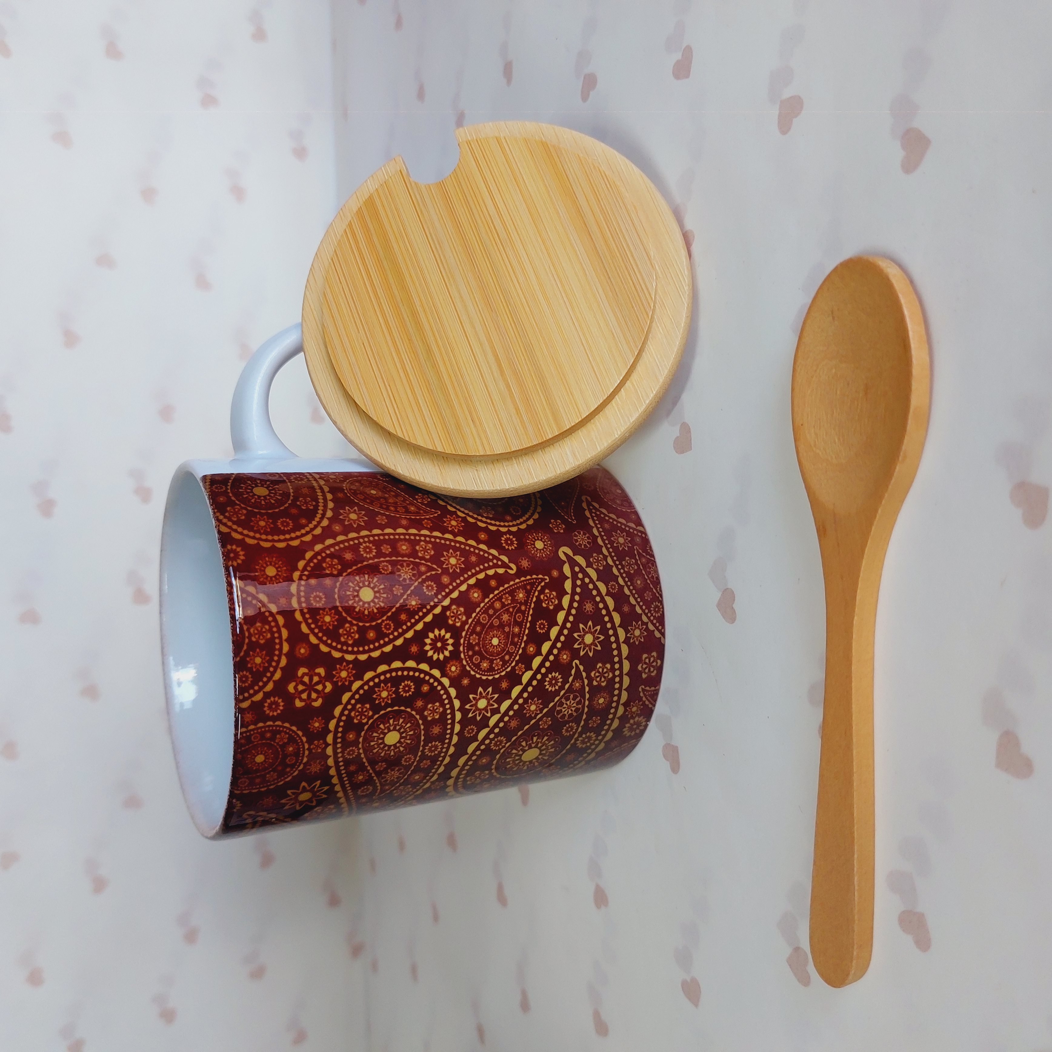 ماگ درب چوبی قاشقدار