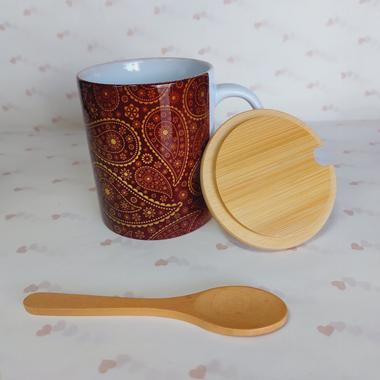 ماگ درب چوبی قاشقدار