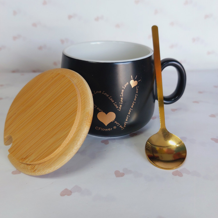 ماگ قلبی درب چوبی