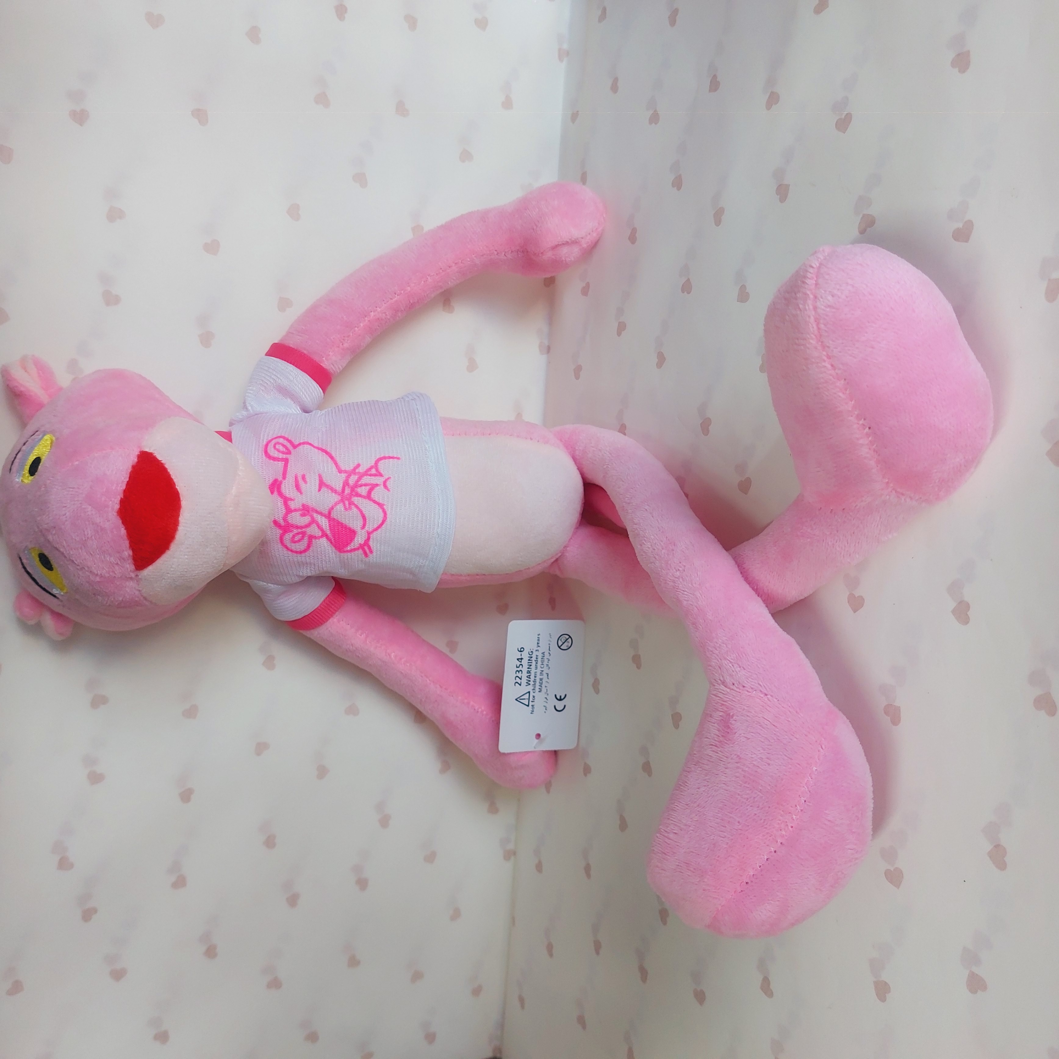 عروسک پلنگ صورتی دراز