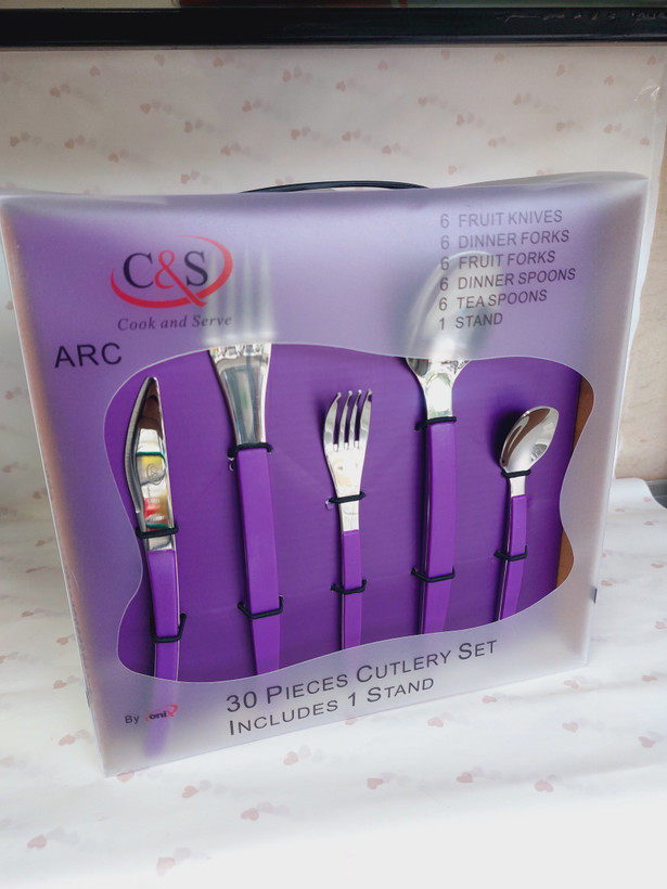 قاشق و چنگال دم دستی رنگی