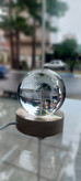 گوی شیشه ای زیر چوبی چراغدار قطر ۶سانت